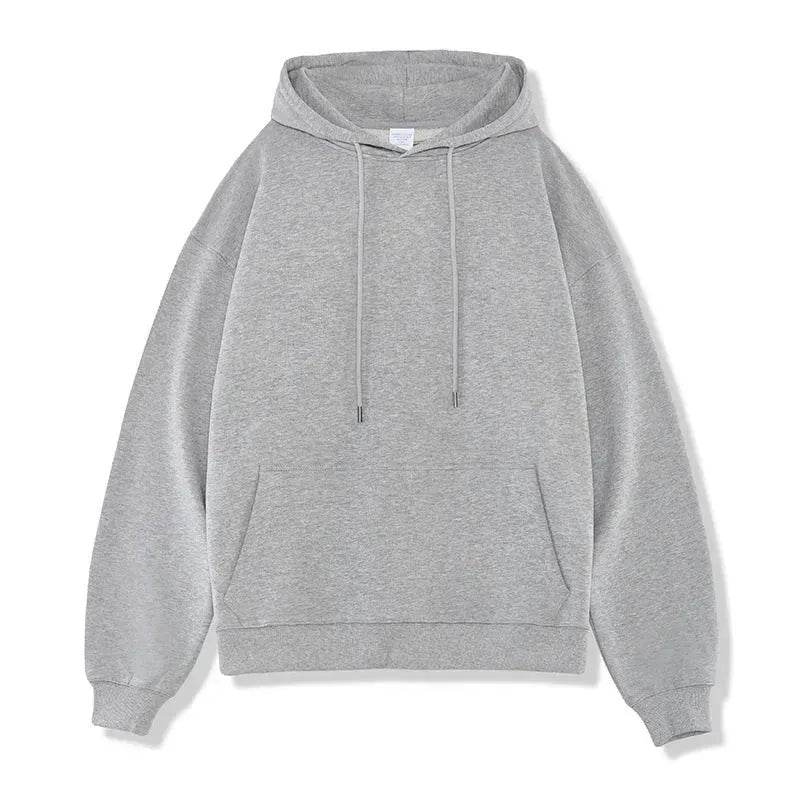 Plain Color American Retro Hoodie Pullover Sweatshirt Men - Velora