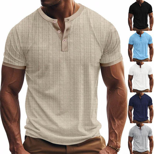 Breathable Casual Henley Shirt Top - Velora