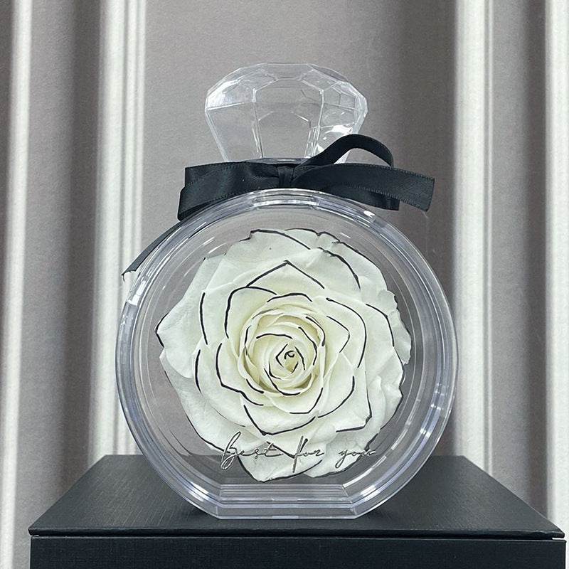 Natural Eternal Flower Ornaments Transparent Cover Dried Rose Gift Box For Christmas New Year Valentine's Day Home Decor - Velora