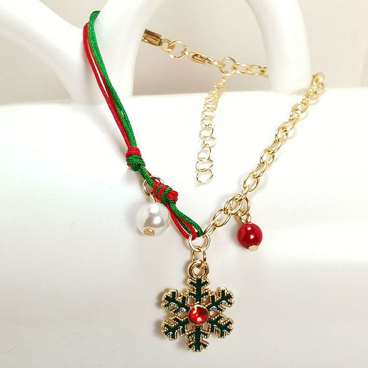 New Christmas Snowman Santa Claus Tree Snowflake Elk Bracelet Christmas Gift Charm Bracelet Chain Pendant For Women New Year Fashion Gift - Velora