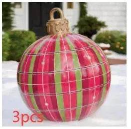 Christmas Ornament Holly Ball Outdoor Tree Decoration Christmas Balls for Yards - Velora