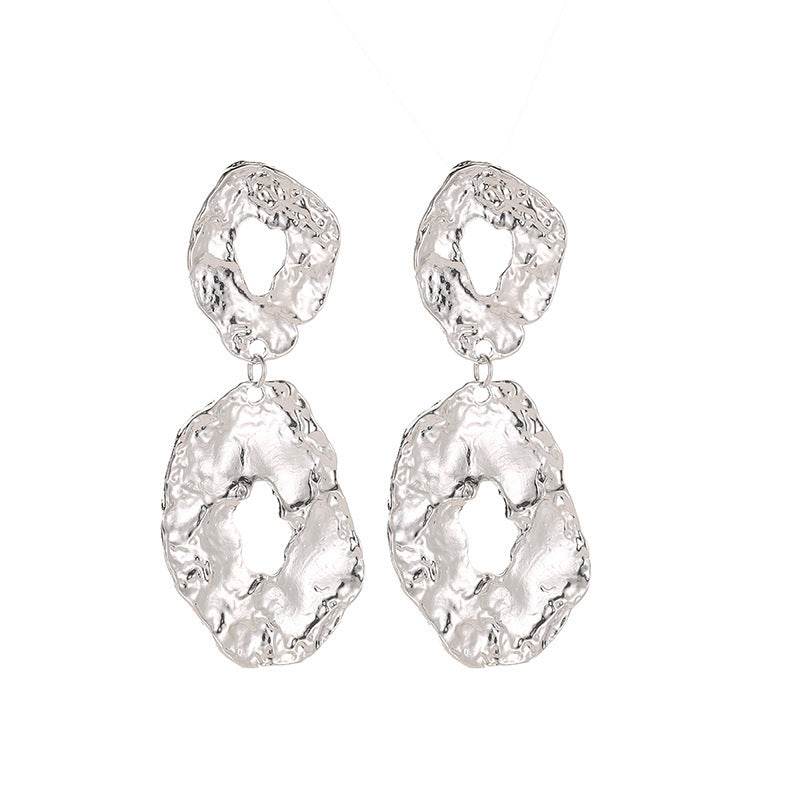 Jewelry Baroque Alloy Geometric Irregular Earrings - Velora