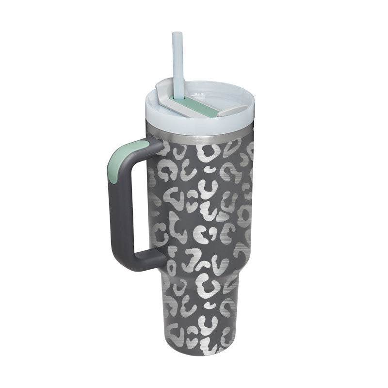40 Oz Tumbler With Handle Straw Insulated, Stainless Steel Spill Proof Vacuum Coffee Cup Tumbler With Lid Tapered Mug Gifts For Valentine Lover Suitable For Car Gym Office Travel - Velora