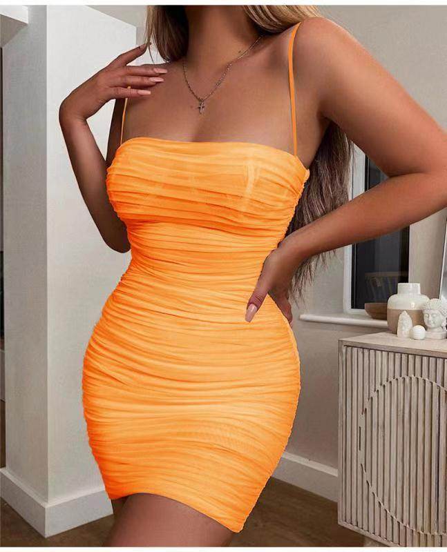Ladies White bodycon dress Spaghetti Straps Sash Mini Bandage dress for Club Party - Velora
