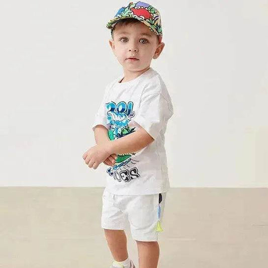 Boys' Short-sleeved Cartoon Cute Short Sleeve Shorts Two-piece for boys - Velora