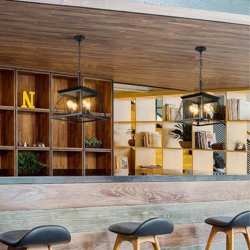 4 Lights Farmhouse Chandelier For Dining Room Black - Velora