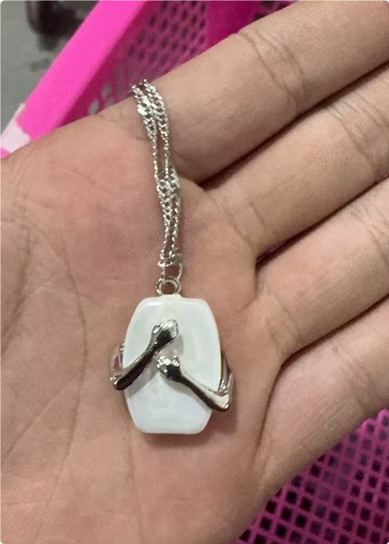 Unique Square Baroque Pearl Couple Pendant Necklace Valentines Day Lover Gift Party Jewelry - Velora