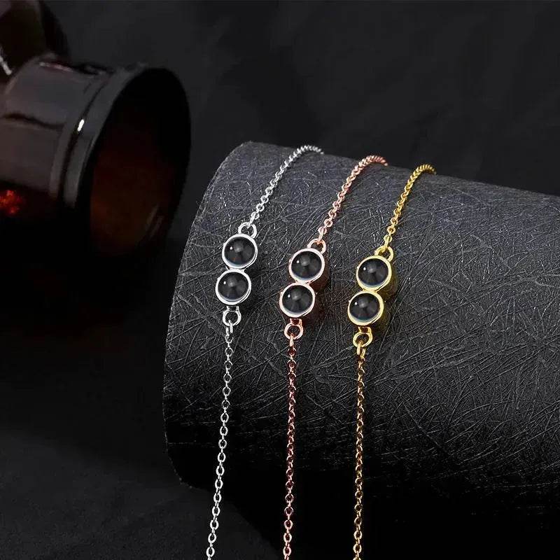 Double Bezel Setting Simple Language Bracelet - Velora