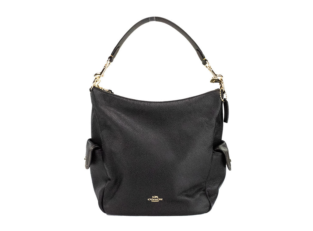 Coach Pennie Elegant Black Leather Convertible Handbag