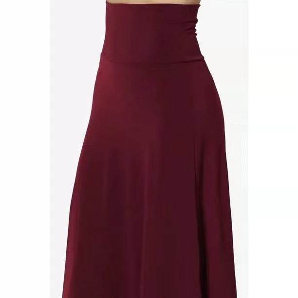 Women's casual High Waist flared Midi Skirt - Velora