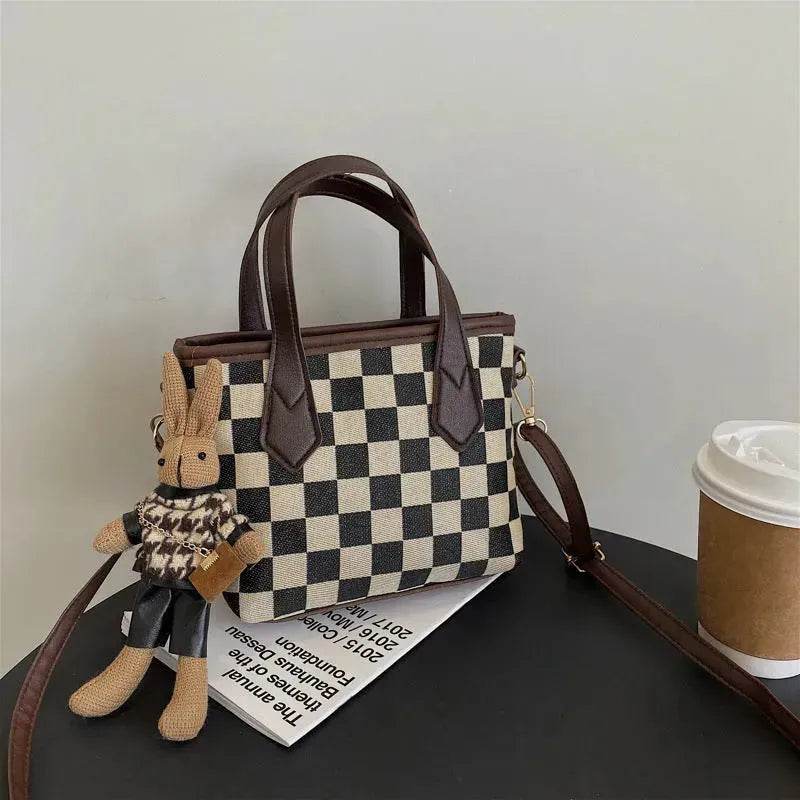 Fashion Houndstooth Shoulder Bags Portable Checkerboard Handbags All-match Messenger Crossbody Bag Women - Velora