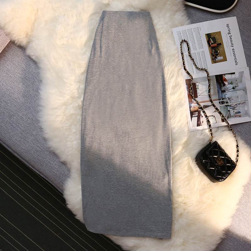 Women's drawstring Side Slit Pleated Hip Midi Skirt - Velora