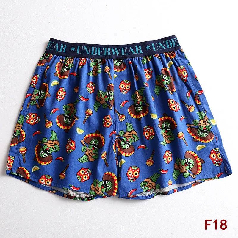Cartoon Printed Cotton Men's Underwear Loose Boxer Short Breathable