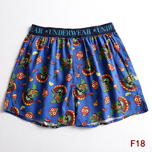 Cartoon Printed Cotton Men's Underwear Loose Boxer Short Breathable