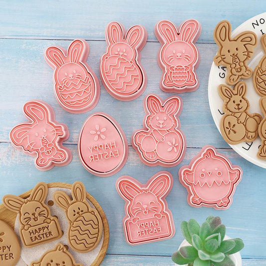 Easter Cookie Mold Cartoon Bunny Easter Egg Cookie Press - Velora