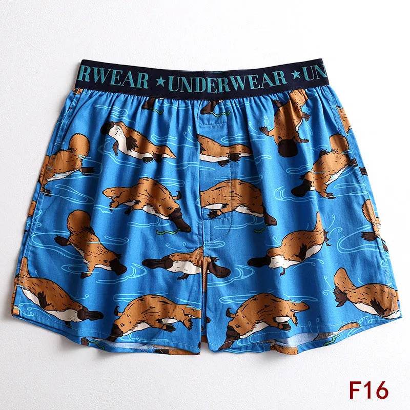 Cartoon Printed Cotton Men's Underwear Loose Boxer Short Breathable