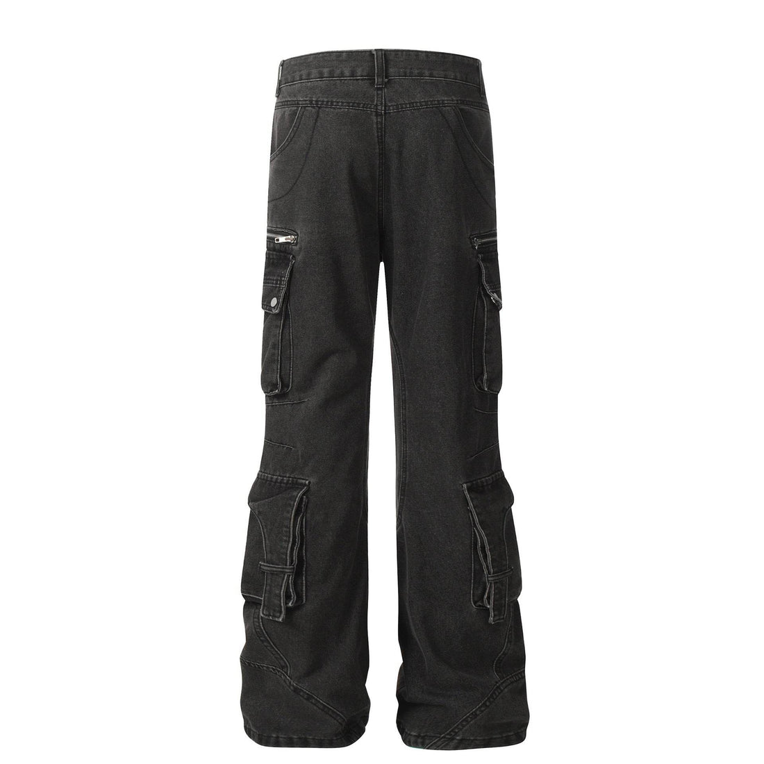 Solid Color Casual Multi-pocket Denim Jean Cargo Pants women