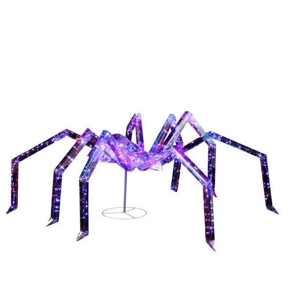 3FT Halloween Decorations Light Up Spider, Outdoor Halloween Decor Lighted Iridescent Spider - Velora