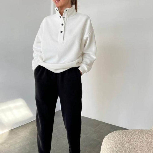 Oversized Solid Casual Pullovers Long Pant Set Warm Hoodie New Tracksuit Suit Fashion Pant Sets Sets For Women 2 Pieces - Velora
