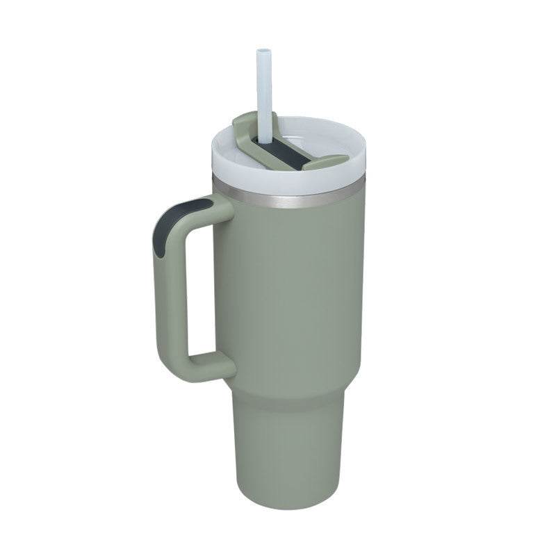 40 Oz Tumbler With Handle Straw Insulated, Stainless Steel Spill Proof Vacuum Coffee Cup Tumbler With Lid Tapered Mug Gifts For Valentine Lover Suitable For Car Gym Office Travel - Velora