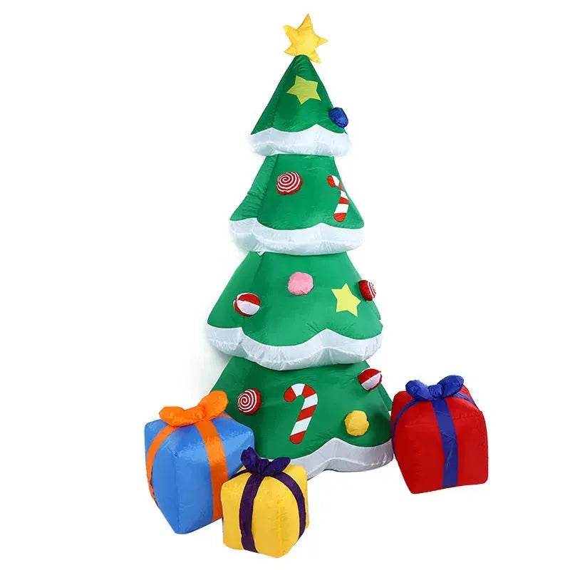 Christmas LED Lights Glowing Santa Tree Snowman Inflatable Doll Outdoor Yard Garden Decor - Velora
