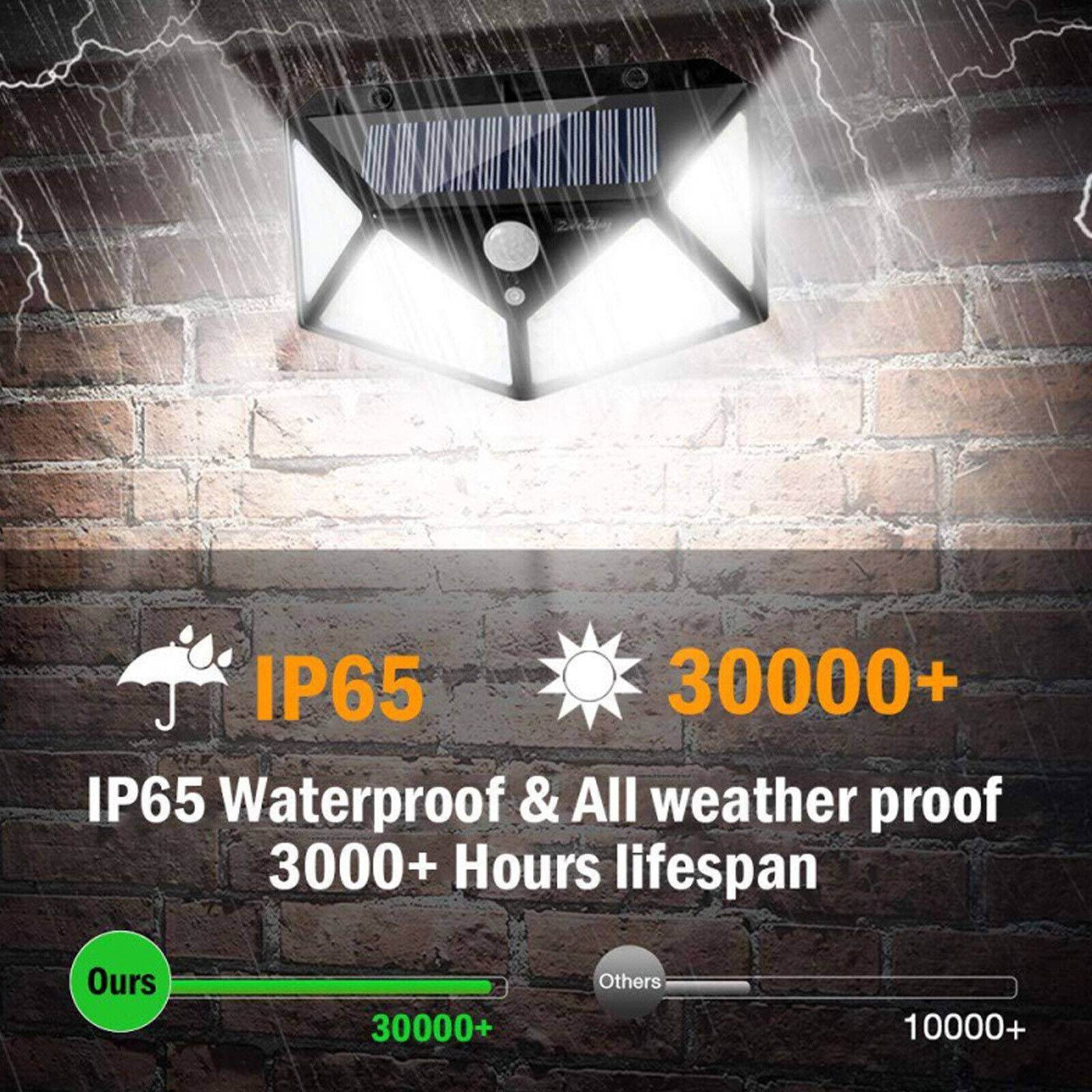 4X Solar Power PIR Motion Sensor Wall Lights LED Outdoor Garden Security Lamp - Velora
