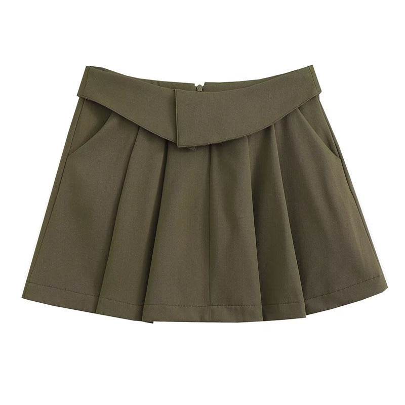 European And American Style College Style High Waist Mini Pleated Skirt - Velora