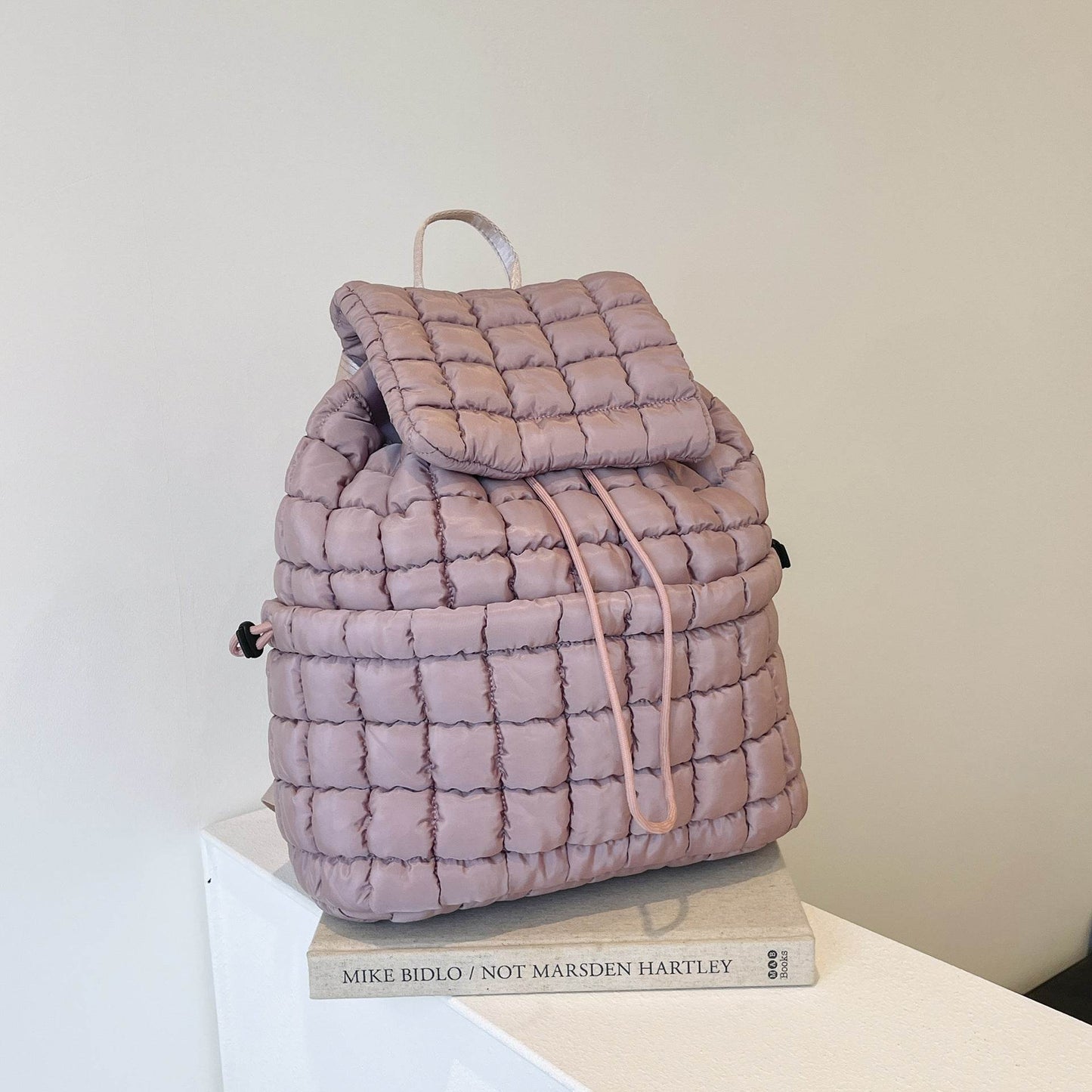 Candy Color Quilted Women Backpack Puffy Down Padded School Bag Large Cotton Travel Back Pack Bags For Women Plaids Shoulder Bag - Velora