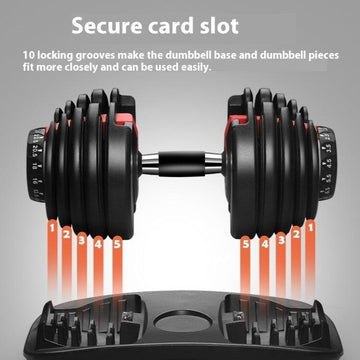 15-Level Adjustable Dumbbell Set – Space-Saving Steel Home Gym Free Weights for Strength Training & Bodybuilding
