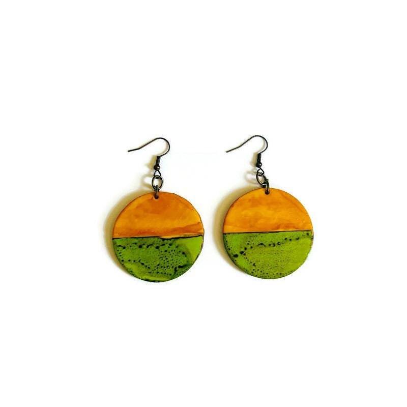 Earth Tone Round Dangle Earrings - Velora Luxury Fashion