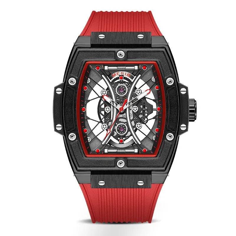 Men's Tonneau Fashion Trend Silicone Strap Luminous Sports Watch - Velora