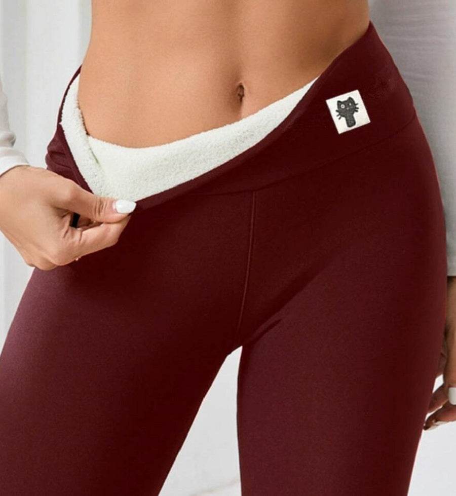 Fleece-lined Thick Light Board Cashmere Leggings - Velora
