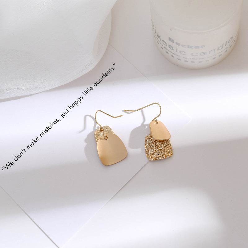 Hong Kong Style Retro Asymmetrical Personality Earrings Women - Velora