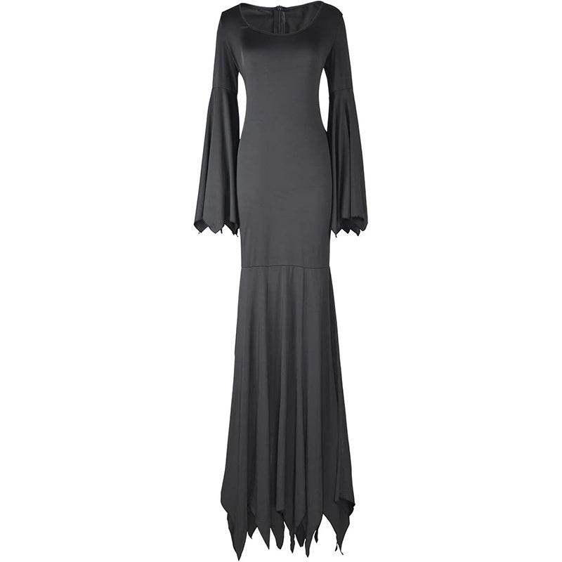 Black Costume Womens Gothic Witch Bat Sleeve Dress Halloween Cosplay Costumes Vintage Carnival Party Outfit - Velora