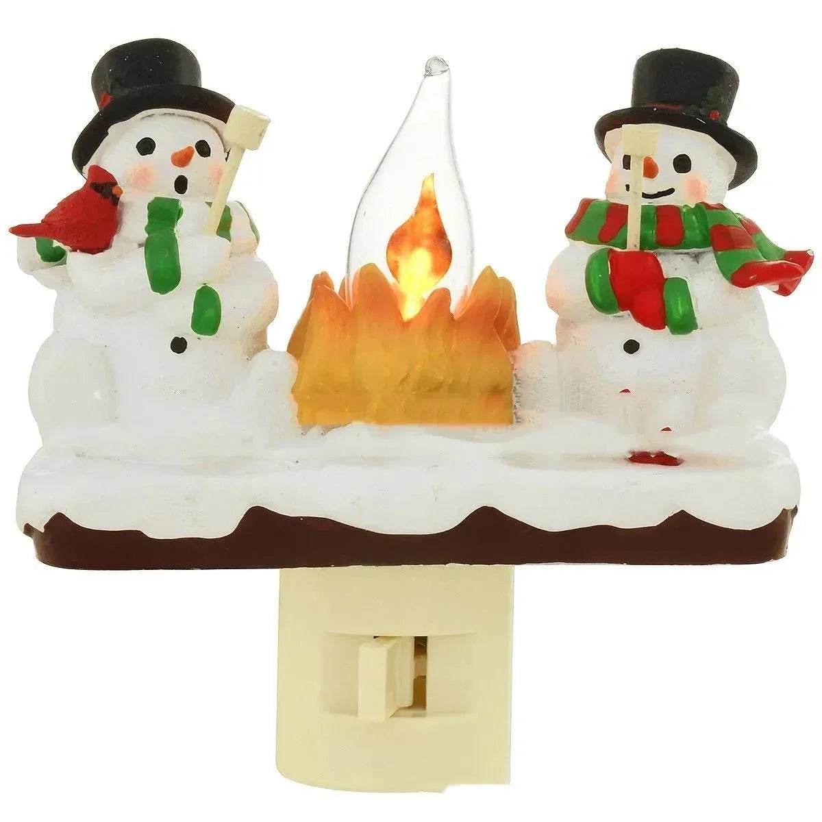 Christmas Snowman And Campfire Night Light Gift for kids - Velora