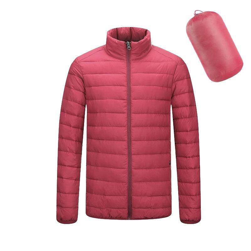 Men's Lightweight Hooded Coat Winter Warm Solid Color Zipper Jacket Fashion Portable Outerwear Top Clothing - Velora