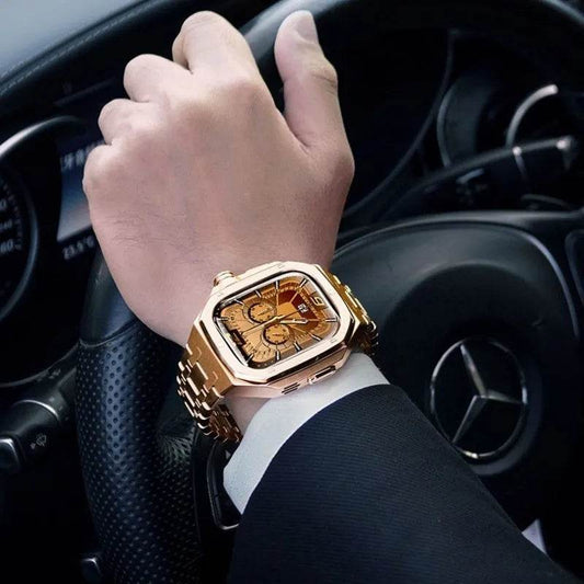 Integrated High-grade Metal Modified Watch Strap Case Stainless Steel Protective Case Cover Men's Business - Velora