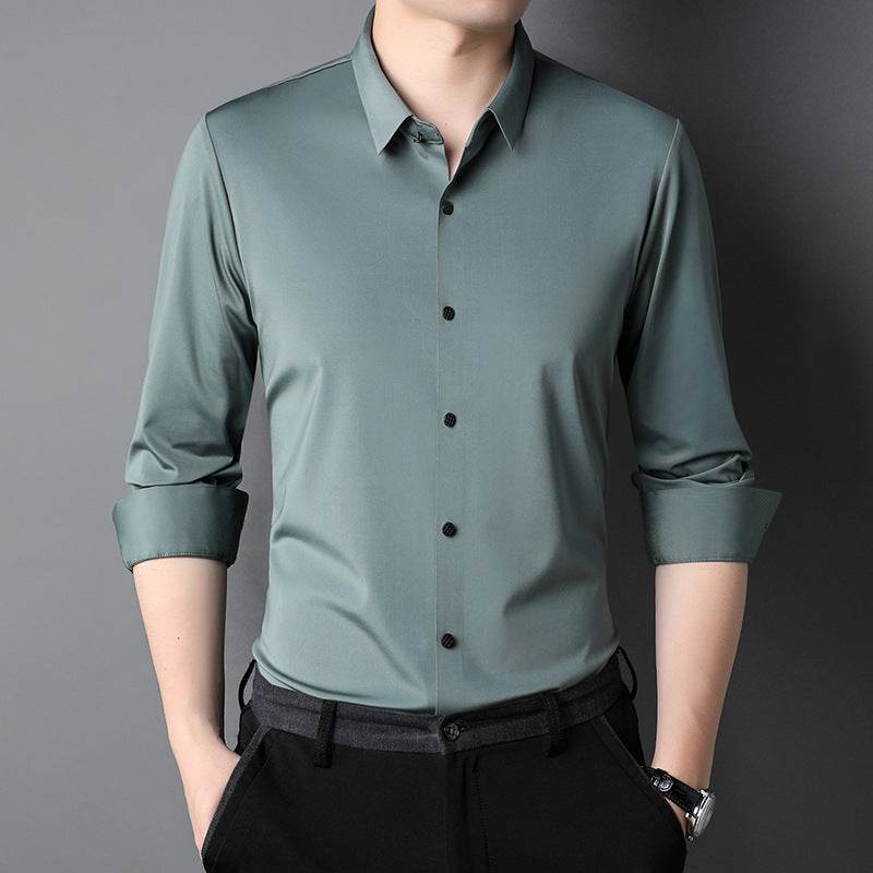 Men's Shirt Leisure Iron-free Micro-elastic Long Sleeve - Velora