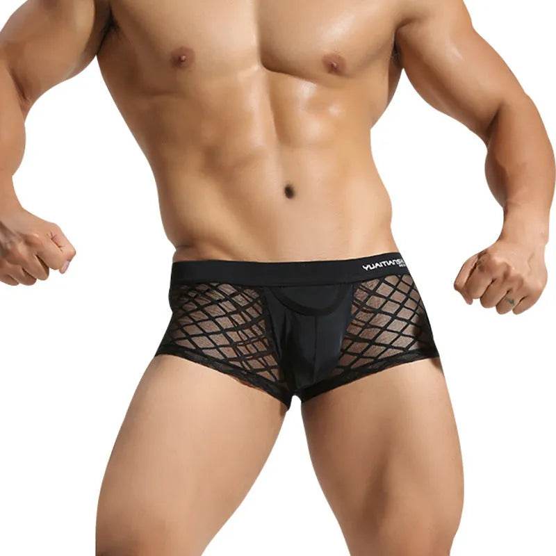 All- match Men's Underwear Breathable Nylon Mesh Boxer Briefs - Velora