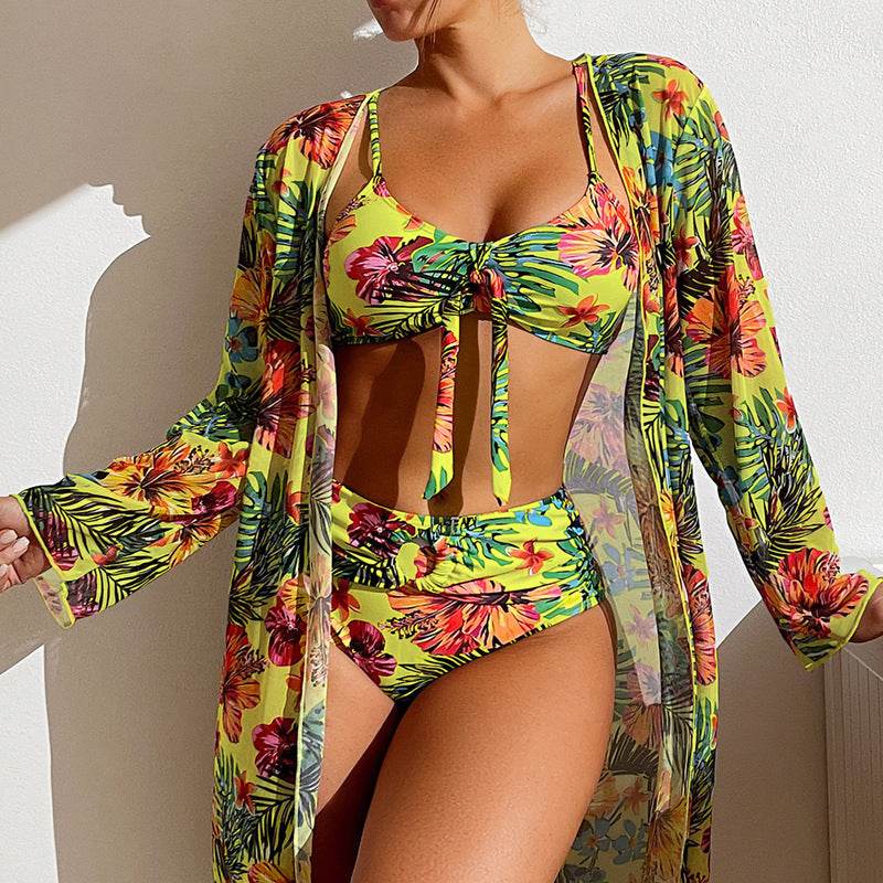 Women's Long Blouse Split Bikini Plus Size Suit - Velora