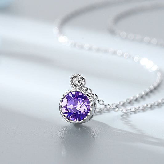 Ocean Heart S925 Silver Necklace with Swarovski Pendant
