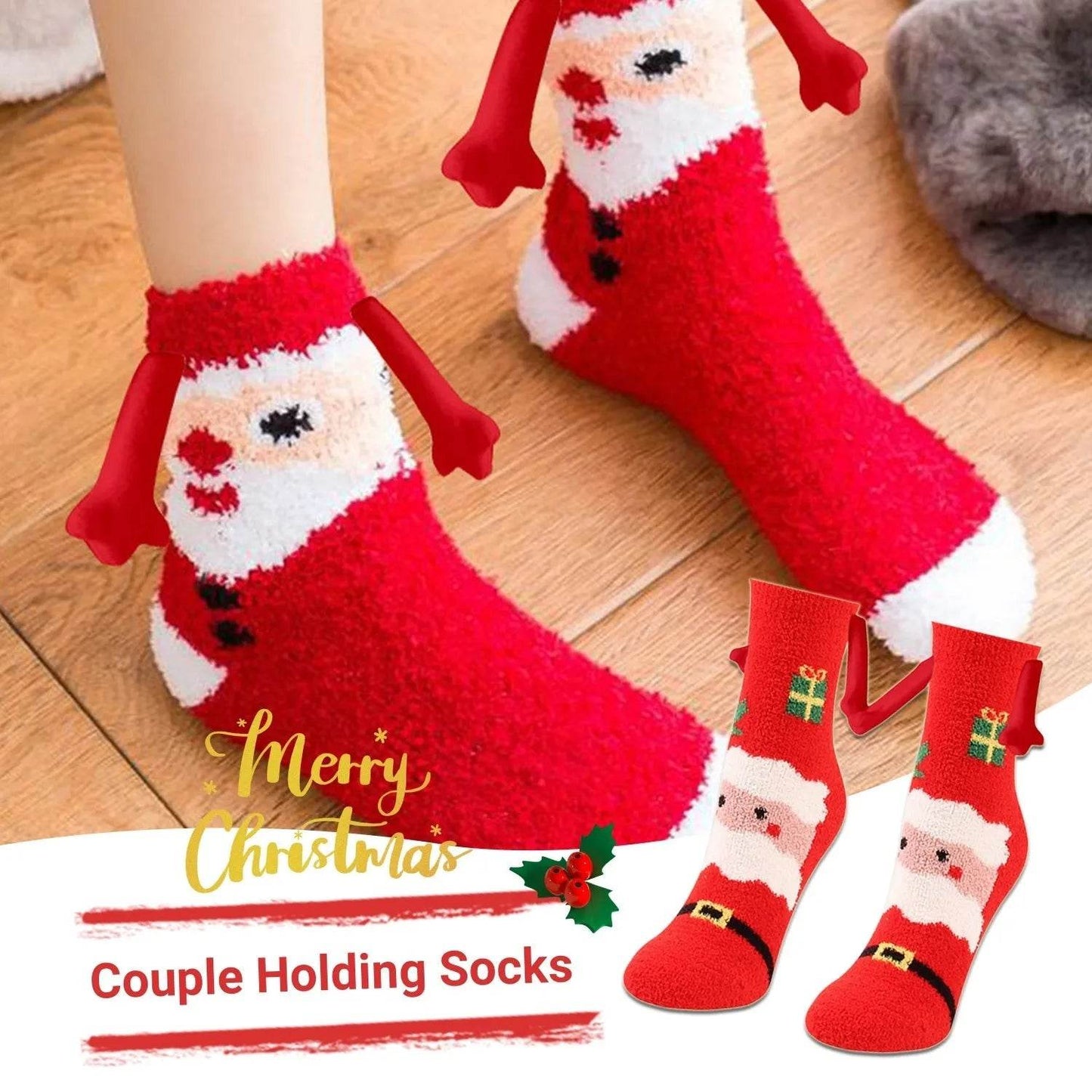 Soft Carton Christmas-themed Fleece Winter Home socks for Women