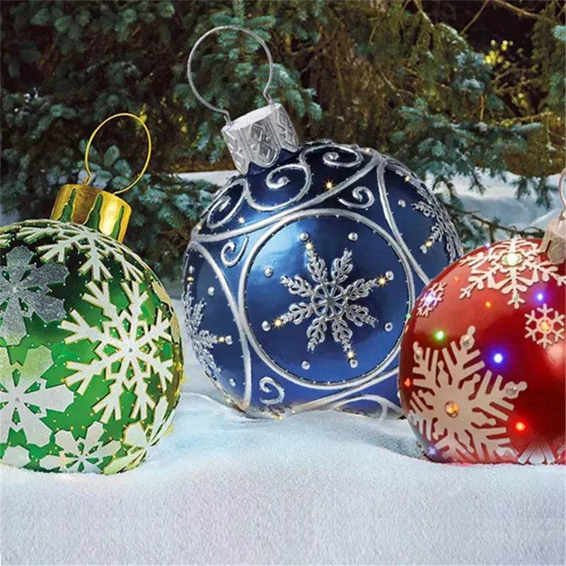 Christmas Ornament Holly Ball Outdoor Tree Decoration Christmas Balls for Yards - Velora