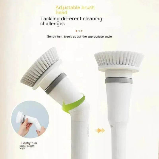 Electric Scrubber Cleaning Wall Long Hadle Elbow Telescopic Multifunction Cleaning Brush - Velora