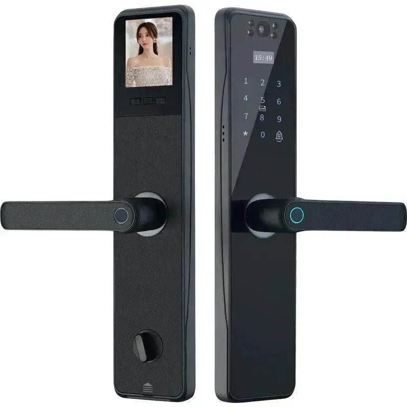 Electronic Door Lock With Surveillance Camera, Fingerprint Lock Graffiti Home Password Lock Mobile Phone Video Anti-theft - Velora