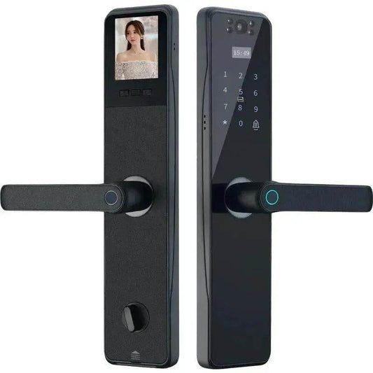 Electronic Door Lock With Surveillance Camera, Fingerprint Lock Graffiti Home Password Lock Mobile Phone Video Anti-theft - Velora