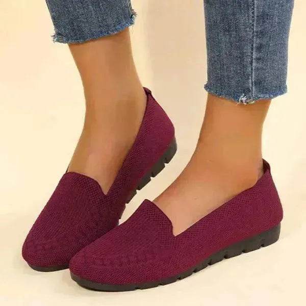 Elegant Casual Mesh Flats Shoes Fashion Solid Color Round Toe Loafers Cozy Lazy Shoes for Women - Velora