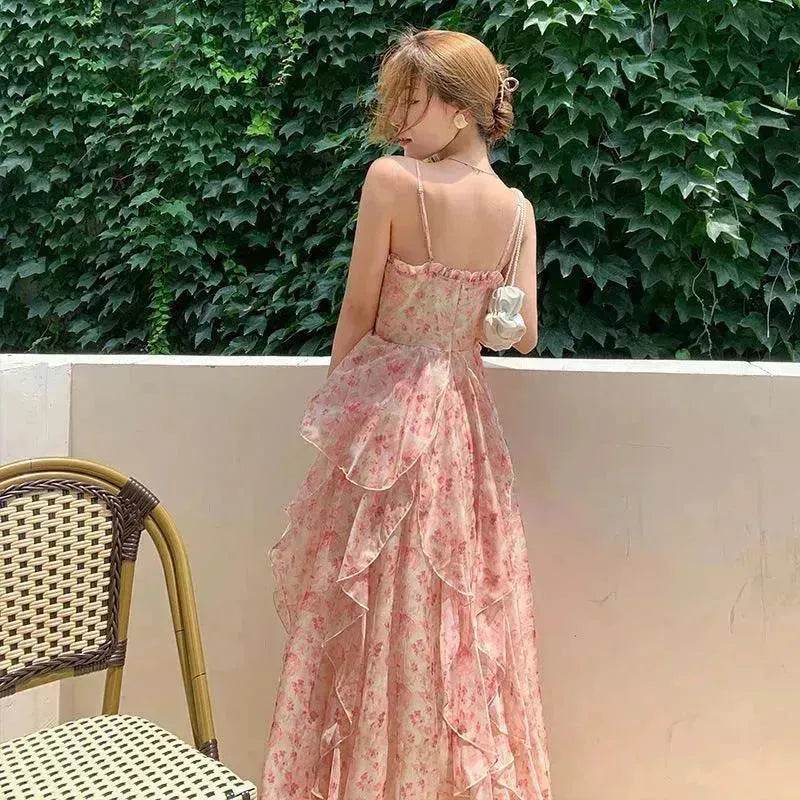 Elegant Floral Flare Sleeveless Long Maxi Dress Casual Outdoor Summer Dress for Women - Velora