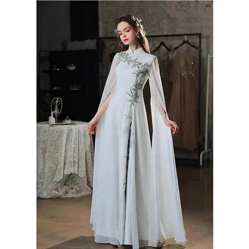 Elegant Luxurious Dinner Party Embroidered Dress for Classy Arab Dubai Turkey Women - Velora