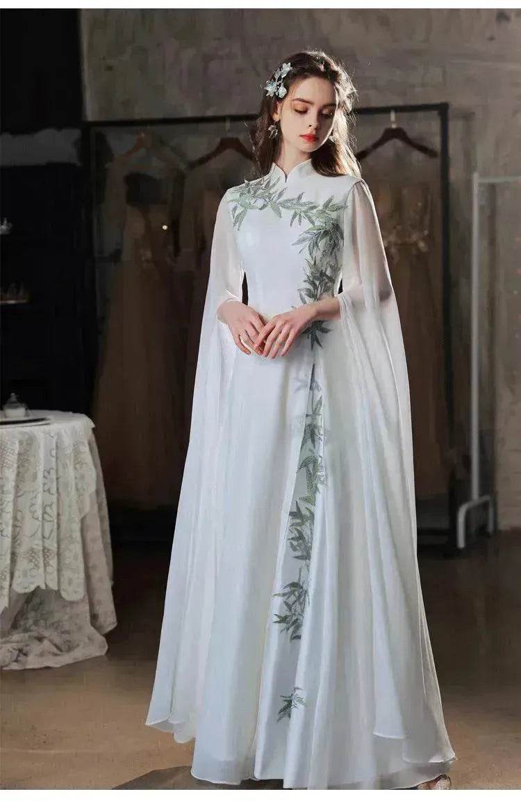 Elegant Luxurious Dinner Party Embroidered Dress for Classy Arab Dubai Turkey Women - Velora